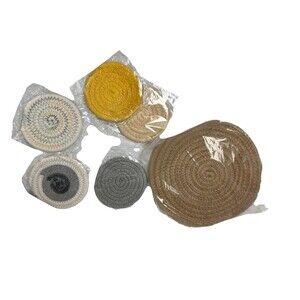 7 Pcs Hand Woven Coasters Unique Placemats Anti-scald Table Rope Coffee